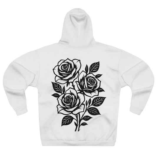Elegant Floral Unisex Hoodie(white) - Cozy Graphic Sweatshirt, Casual Attire